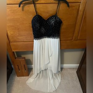 A black and white dress